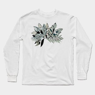 botanical sketch of leaves or flowers Long Sleeve T-Shirt